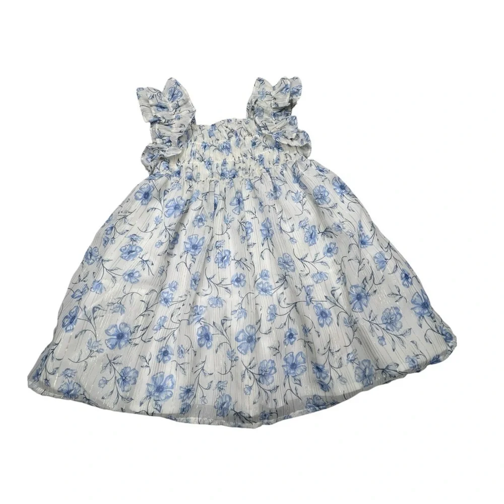Rachel Zoe Toddler Blue and White Patterned Dress